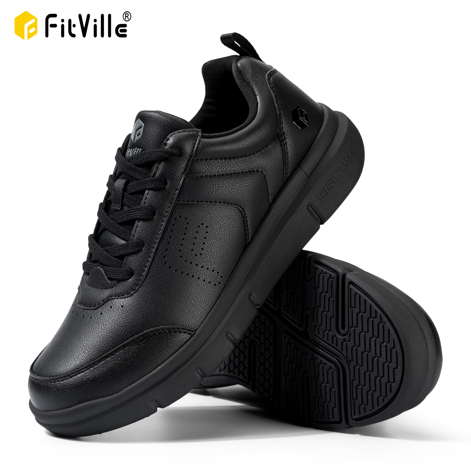 Men'S Shoes For Wide Feet - FitVille Men's Casual Leather Shoes Wide