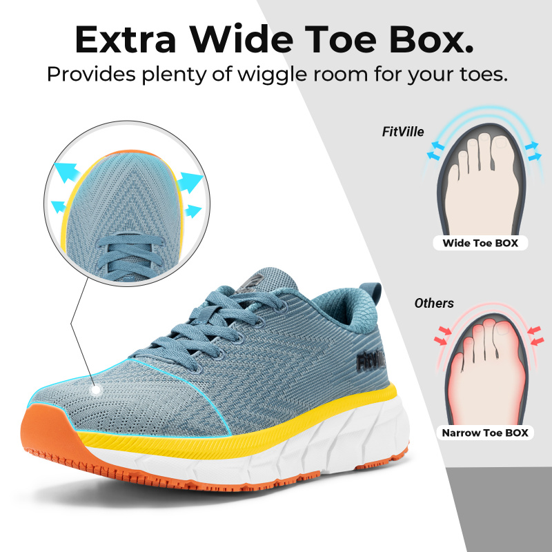 FitVille Wide Toe Box Men'S Sh - Men'S Shoes For Plantar Fasciitis 评论和价格