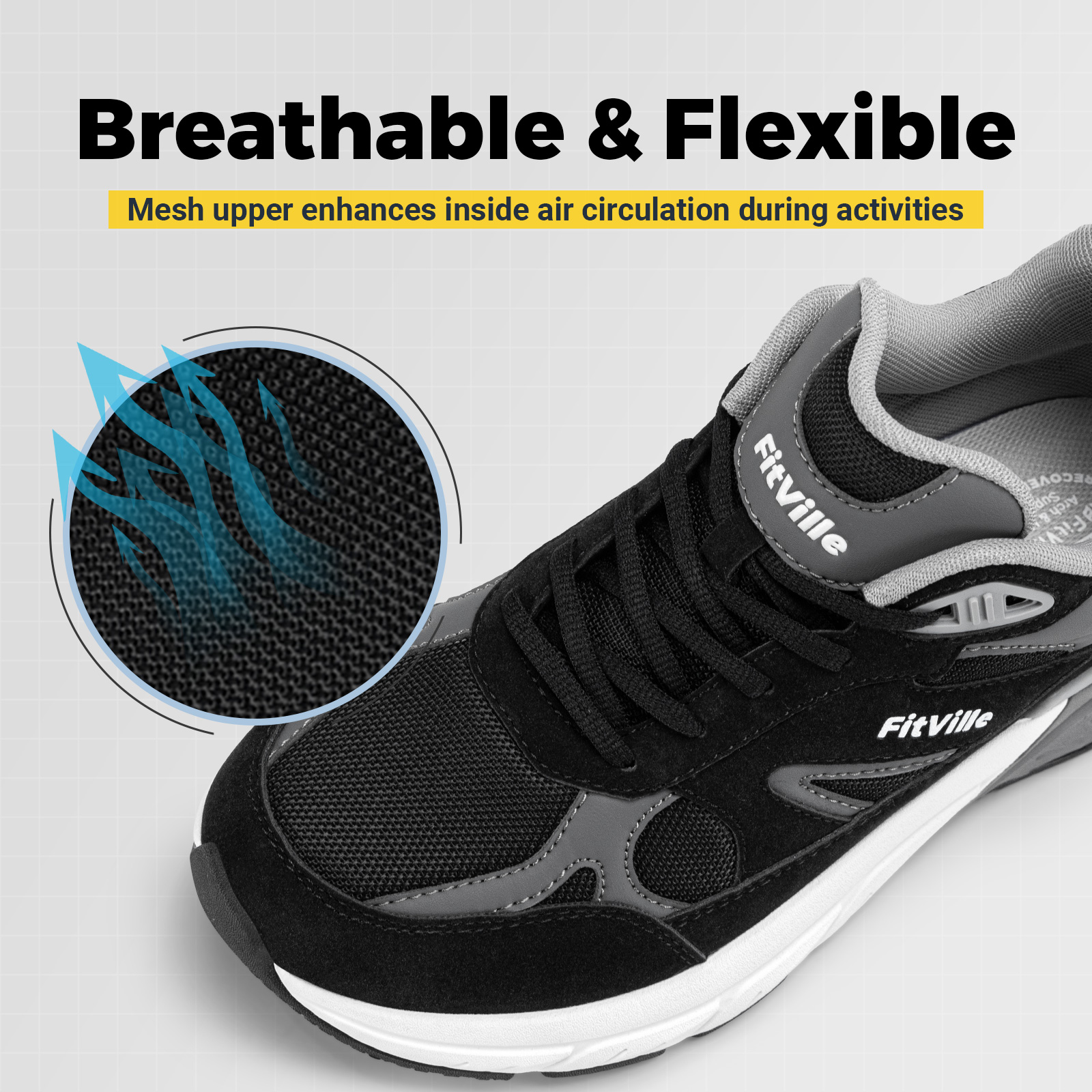 Fitville Walking Shoes Wide Me - Men'S Shoes For Plantar Fasciitis 评论和价格