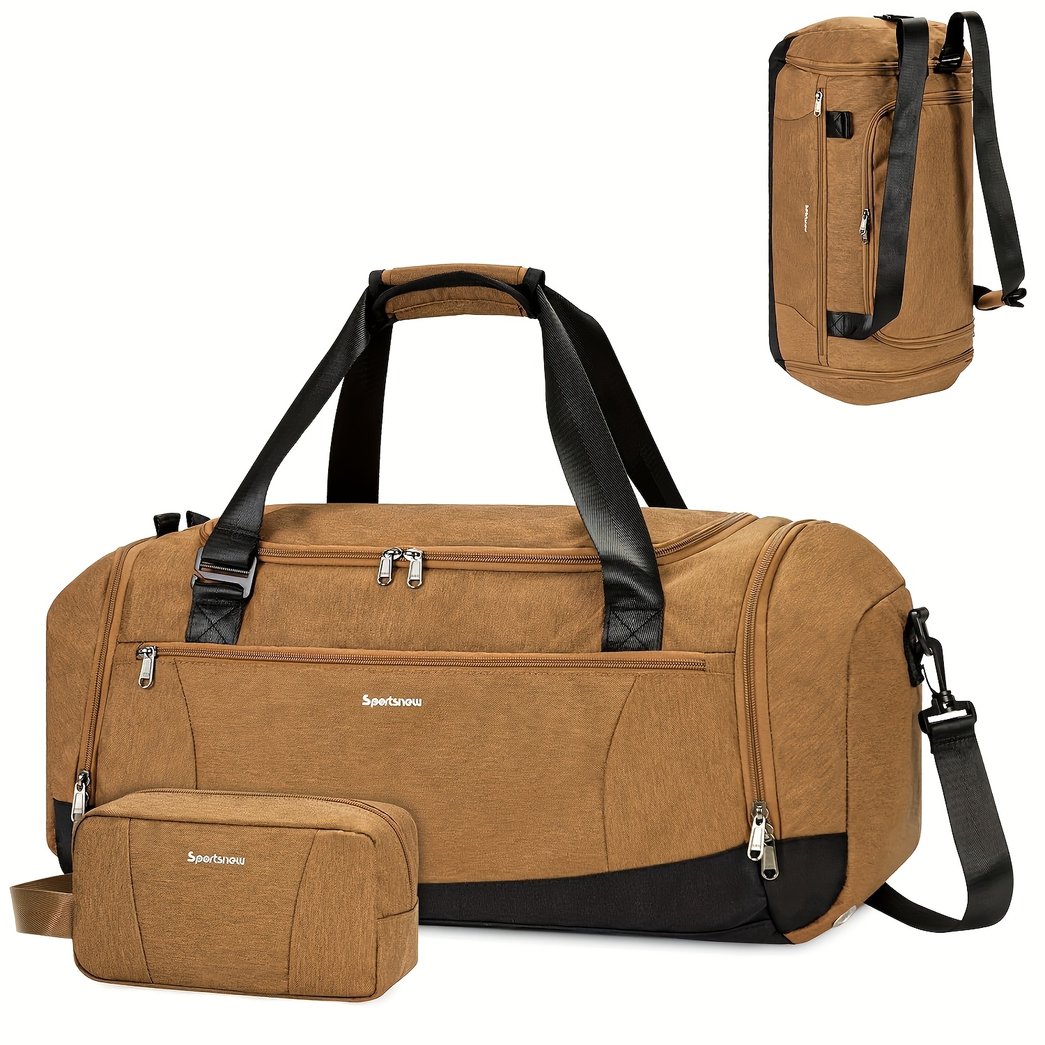 Large Capacity Travel Duffel w - Men'S Shoes Yellow And Black 评论和价格