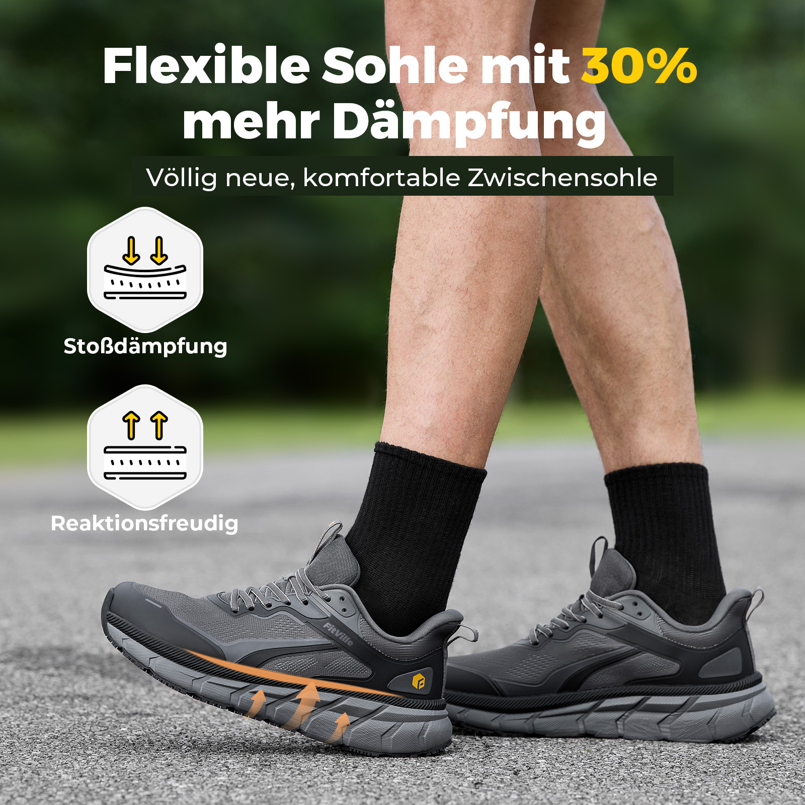 Fitville Extra Wide Running Sh - Men'S Shoes For Plantar Fasciitis 评论和价格