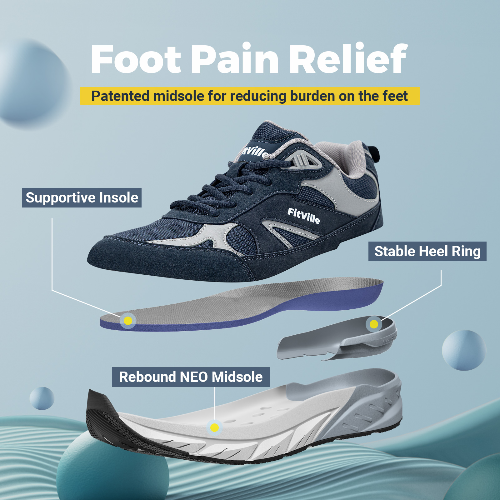 FitVille Newest Walking Shoes  - Men'S Shoes For Plantar Fasciitis 评论和价格